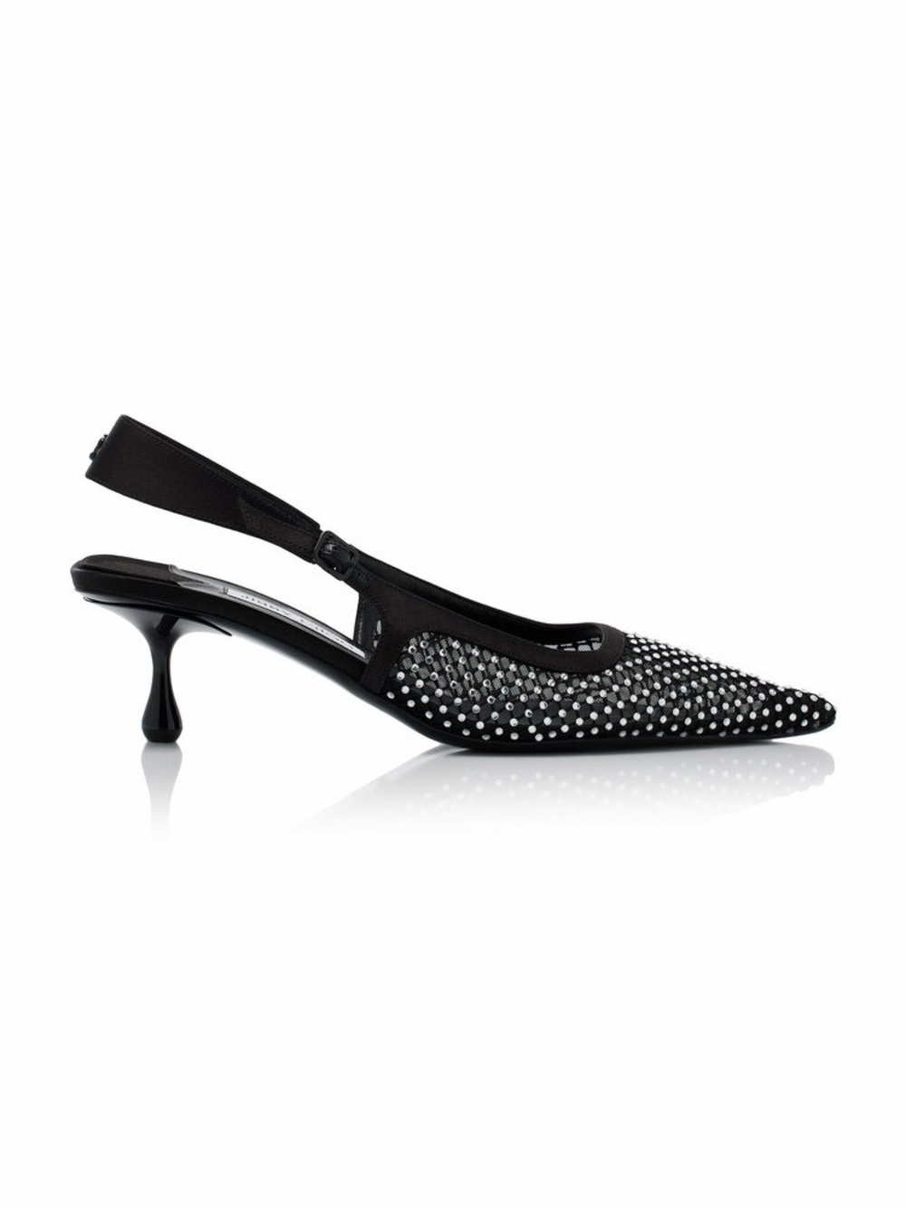 Jimmy Choo Amel Chrystal Mesh sling back pumps
